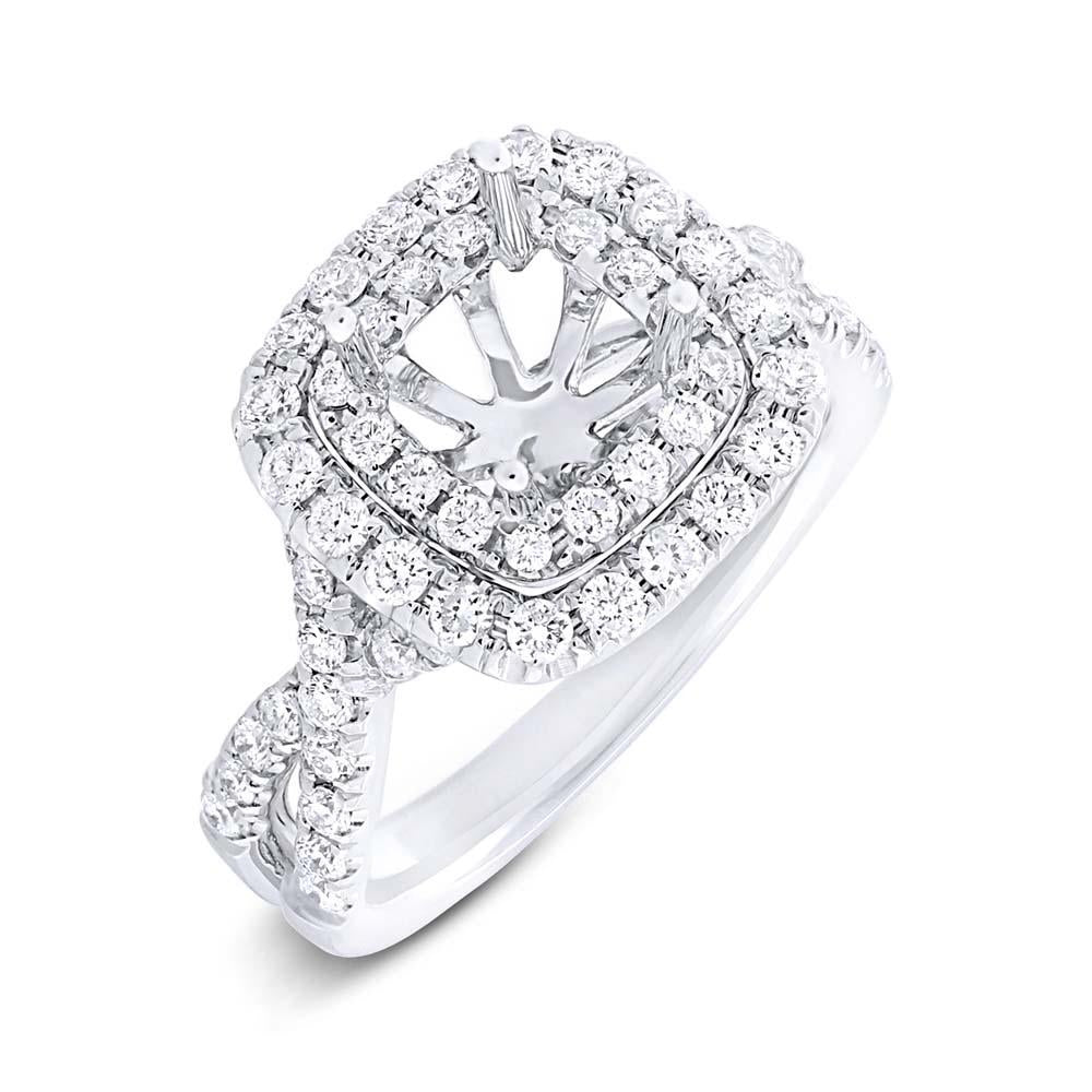 14k White Gold Diamond Semi-mount Ring - 0.92ct