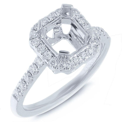 14k White Gold Diamond Semi-mount Ring - 0.51ct