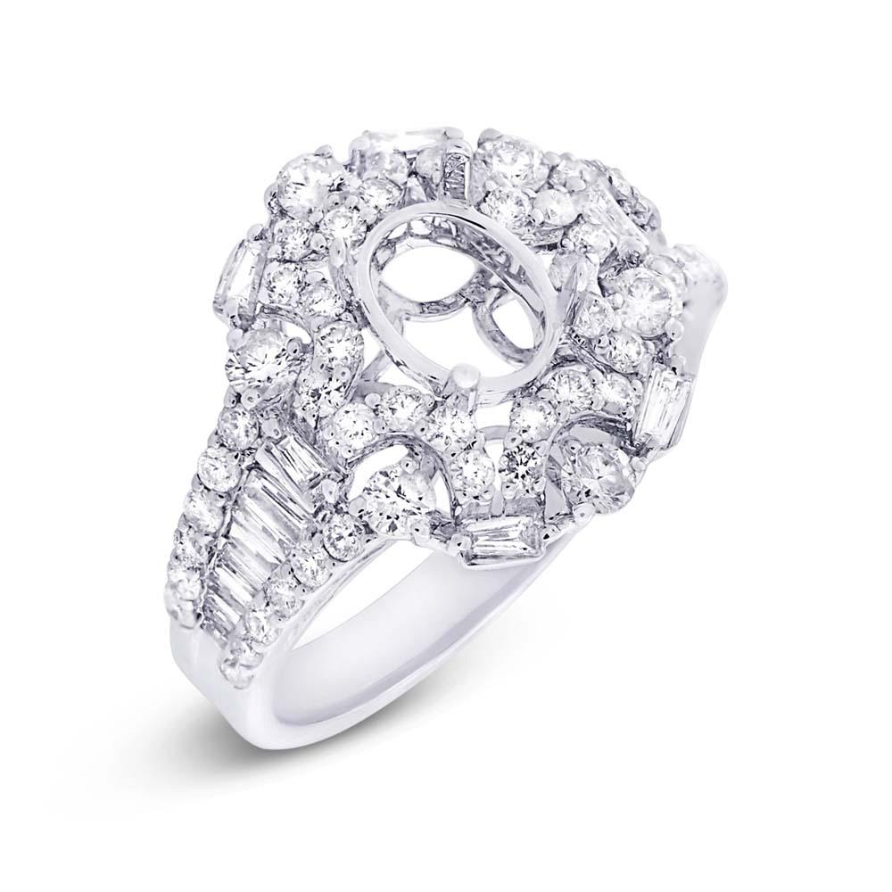 18k White Gold Diamond Semi-mount Ring - 1.41ct