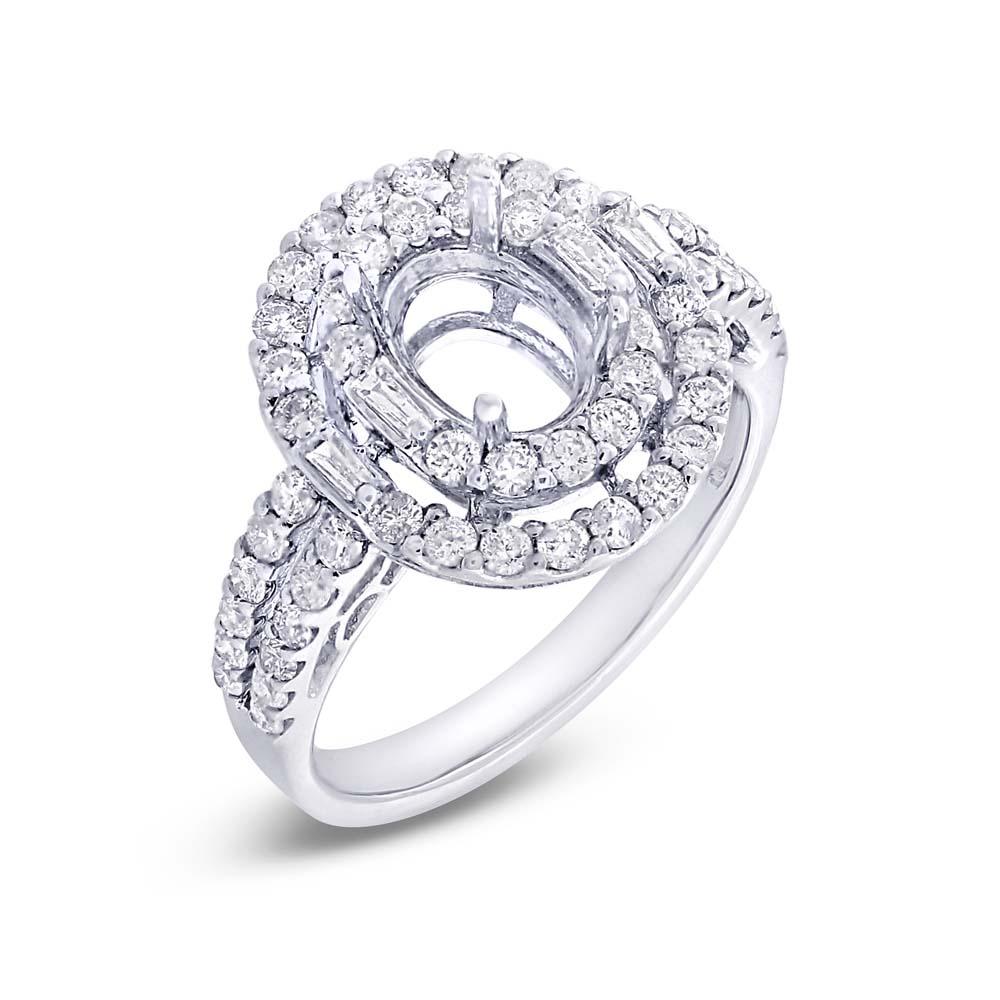 18k White Gold Diamond Semi-mount Ring - 1.08ct
