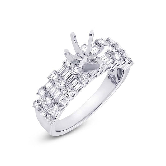 18k White Gold Diamond Semi-mount Ring - 1.20ct