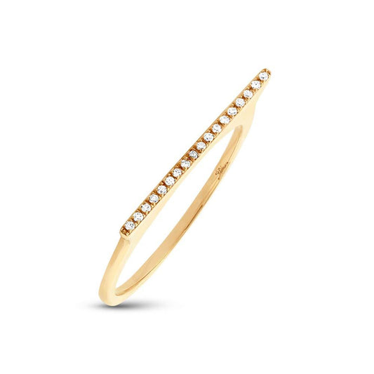 14k Yellow Gold Diamond Bar Lady's Ring