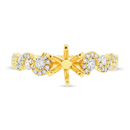 14k Yellow Gold Diamond Semi-mount Ring - 0.54ct