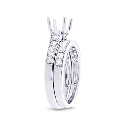 14k White Gold Diamond Semi-mount Ring 2-pc - 0.76ct