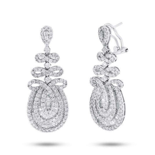 18k White Gold Diamond Earring - 3.82ct
