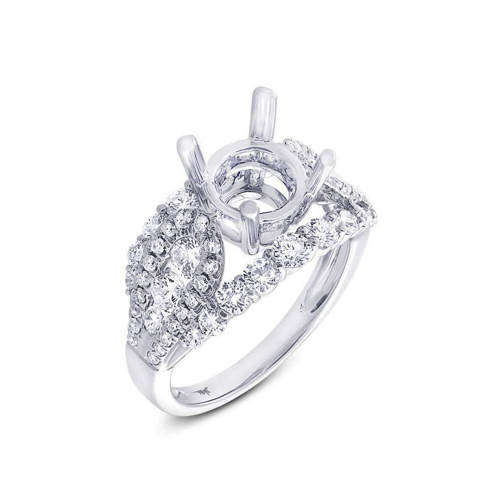 14k White Gold Diamond Semi-mount Ring - 1.90ct