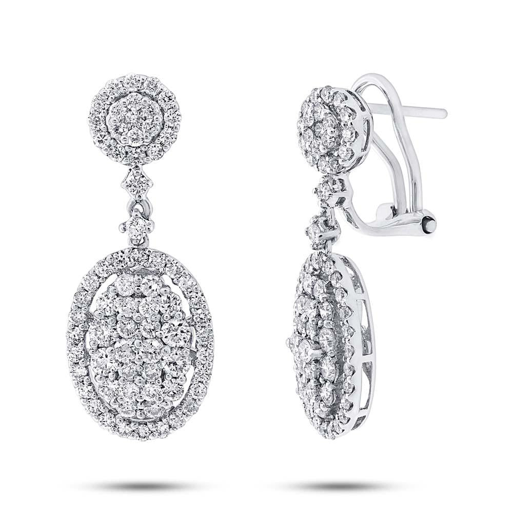 18k White Gold Diamond Earring - 2.44ct