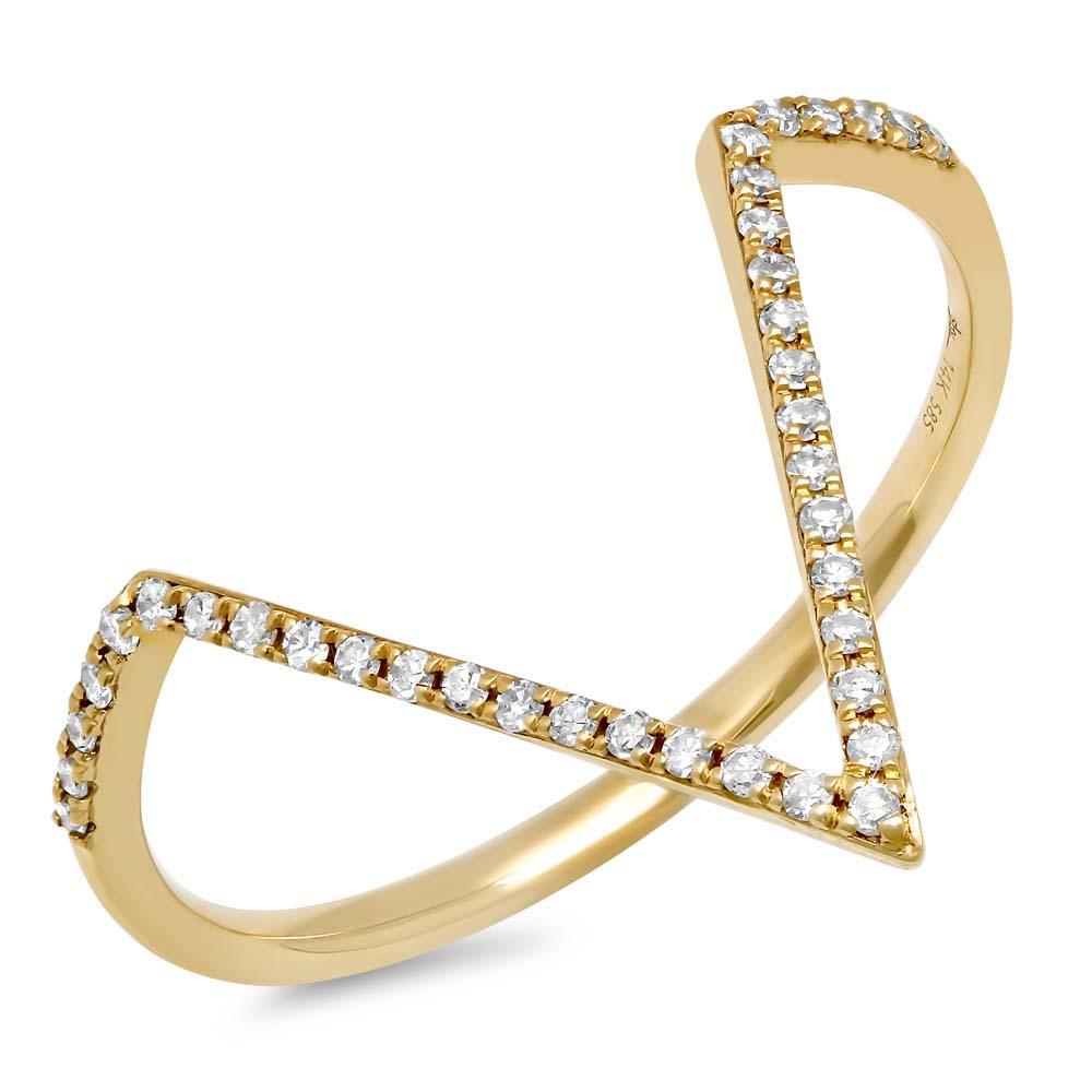 14k Yellow Gold Diamond Lady's Ring Size 8 - 0.11ct