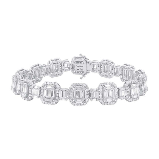 18k White Gold Diamond Baguette Bracelet - 7.24ct
