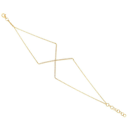 14k Yellow Gold Diamond Lady's X Bracelet - 0.23ct