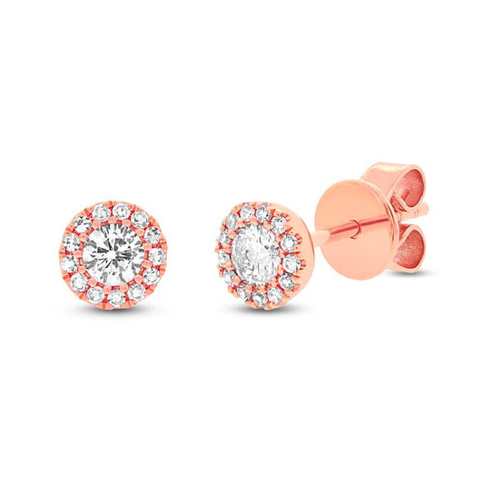 14k Rose Gold Diamond Stud Earring - 0.29ct