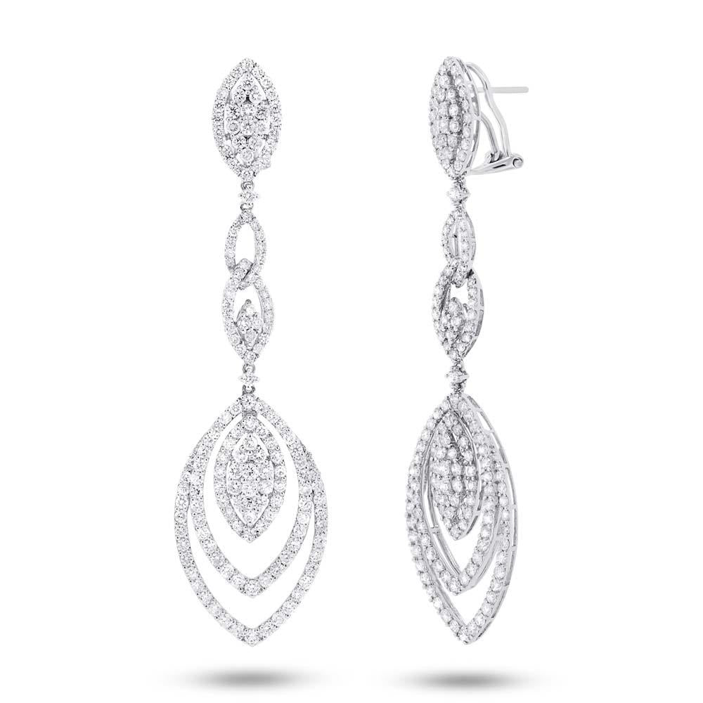 18k White Gold Diamond Earring - 7.03ct