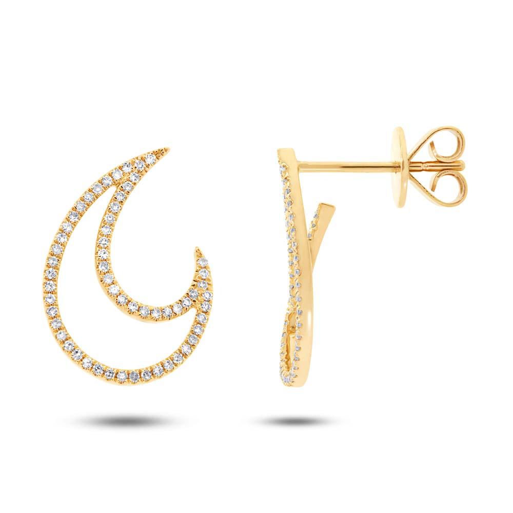 14k Yellow Gold Diamond Earring - 0.27ct