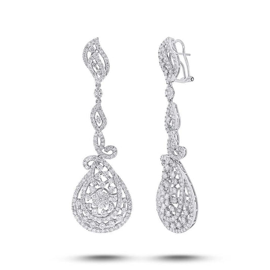 18k White Gold Diamond Earring - 8.74ct