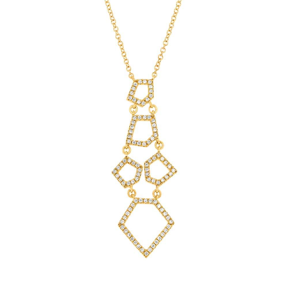 14k Yellow Gold Diamond Necklace - 0.28ct