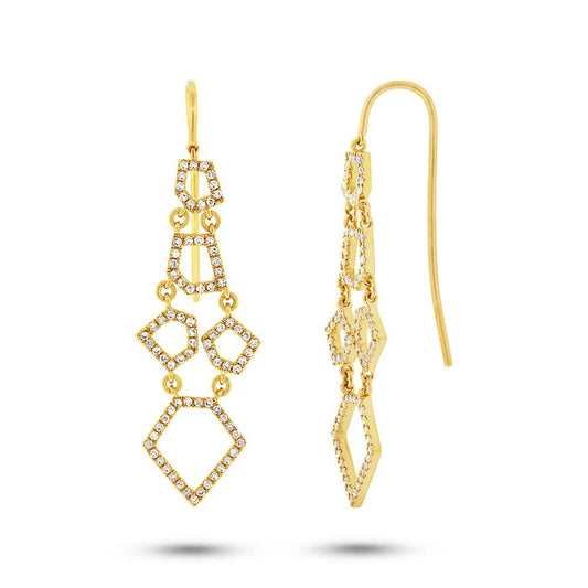 14k Yellow Gold Diamond Earring - 0.48ct