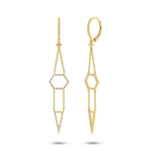 14k Yellow Gold Diamond Earring - 0.43ct