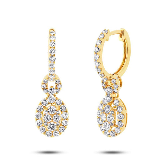 18k Yellow Gold Diamond Earring - 1.42ct
