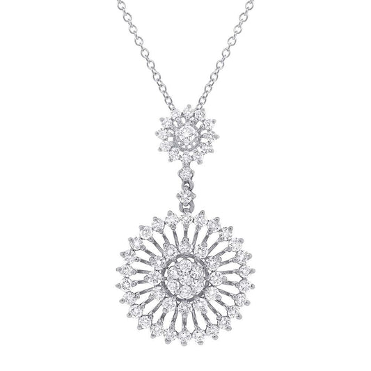 18k White Gold Diamond Pendant - 2.66ct