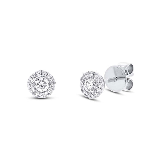 14k White Gold Diamond Stud Earring - 0.24ct