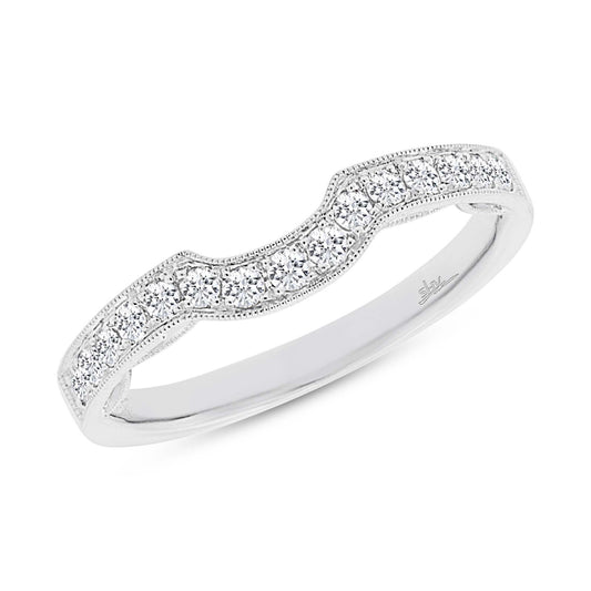 14k White Gold Diamond Shadow Band - 0.32ct