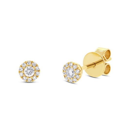 14k Yellow Gold Diamond Stud Earring - 0.13ct