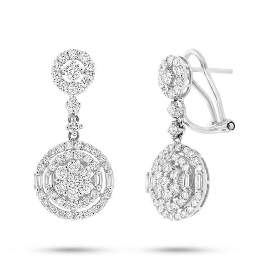 18k White Gold Diamond Earring - 1.80ct