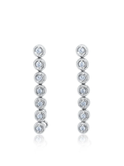 14K White Gold Diamond Dangle Earring