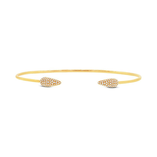 14k Yellow Gold Diamond Bangle - 0.22ct