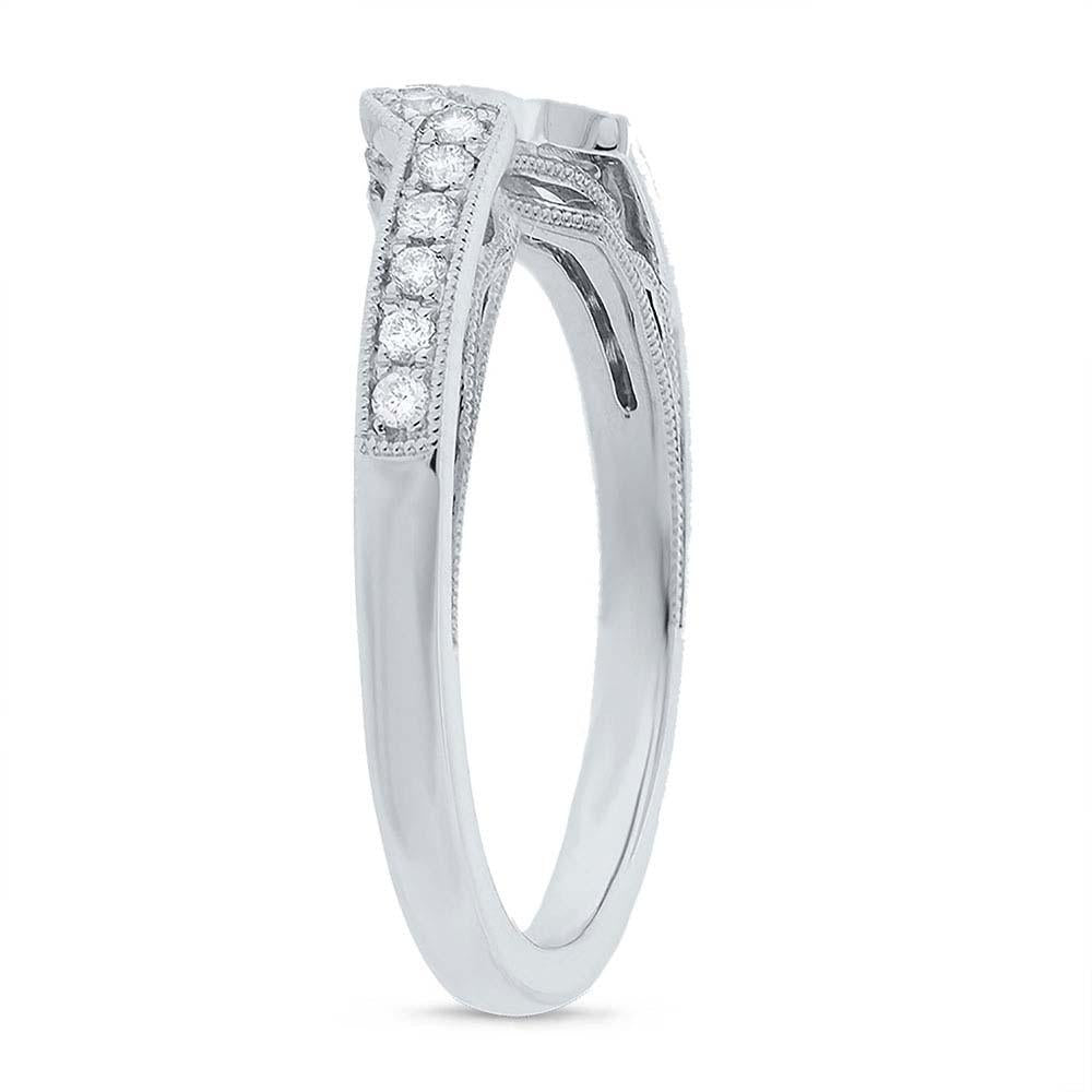 14k White Gold Diamond Shadow Band - 0.23ct