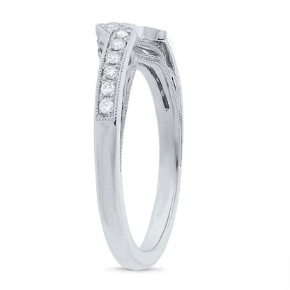 14k White Gold Diamond Shadow Band - 0.23ct
