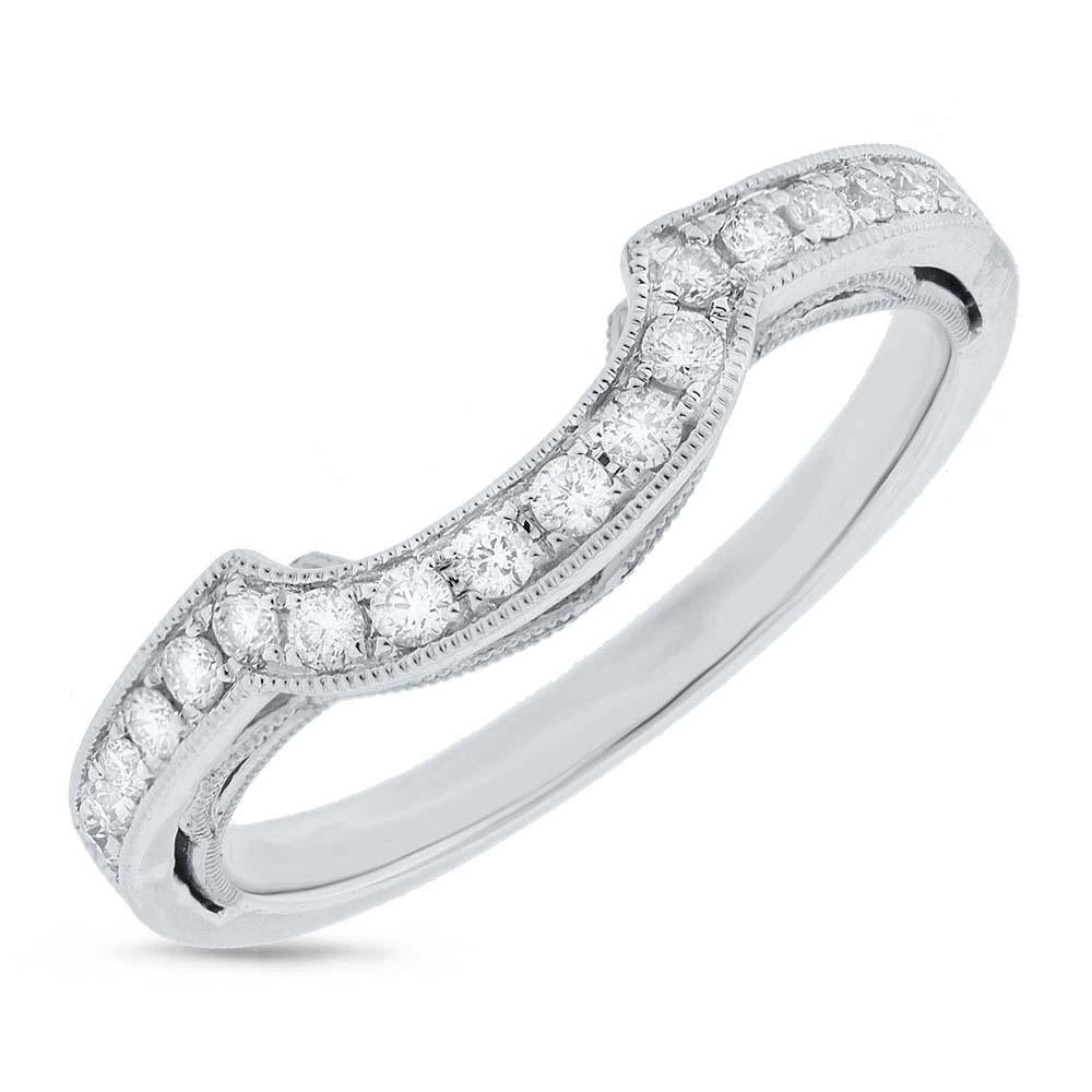 14k White Gold Diamond Shadow Band - 0.23ct