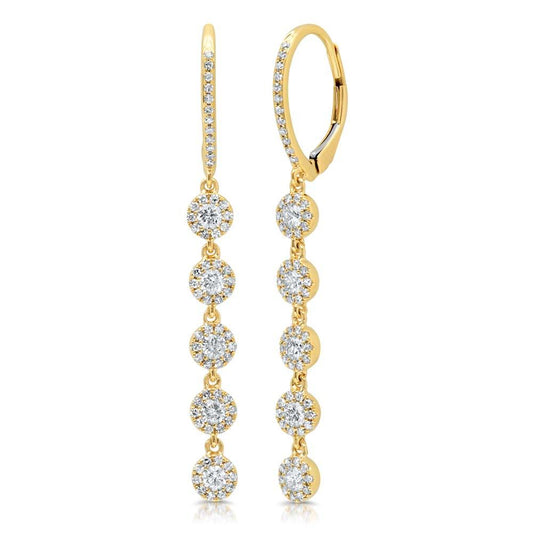 14k Yellow Gold Diamond Earring - 0.99ct
