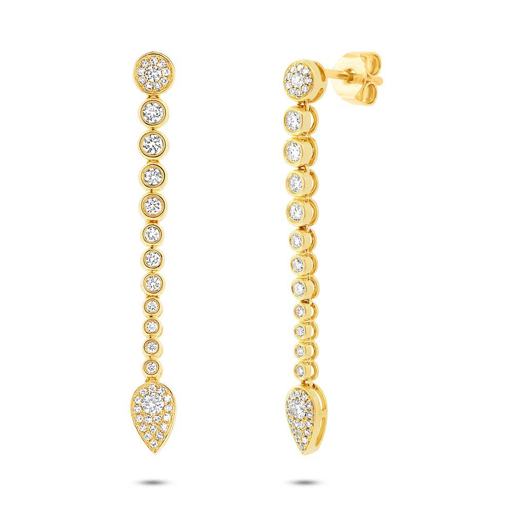14k Yellow Gold Diamond Earring - 0.73ct