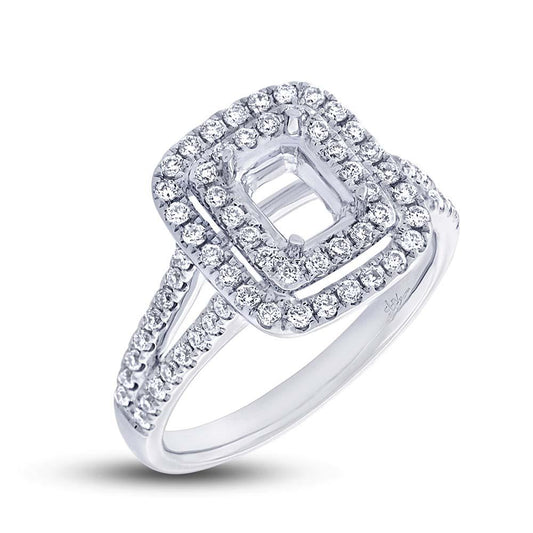 18k White Gold Diamond Semi-mount Ring - 0.58ct