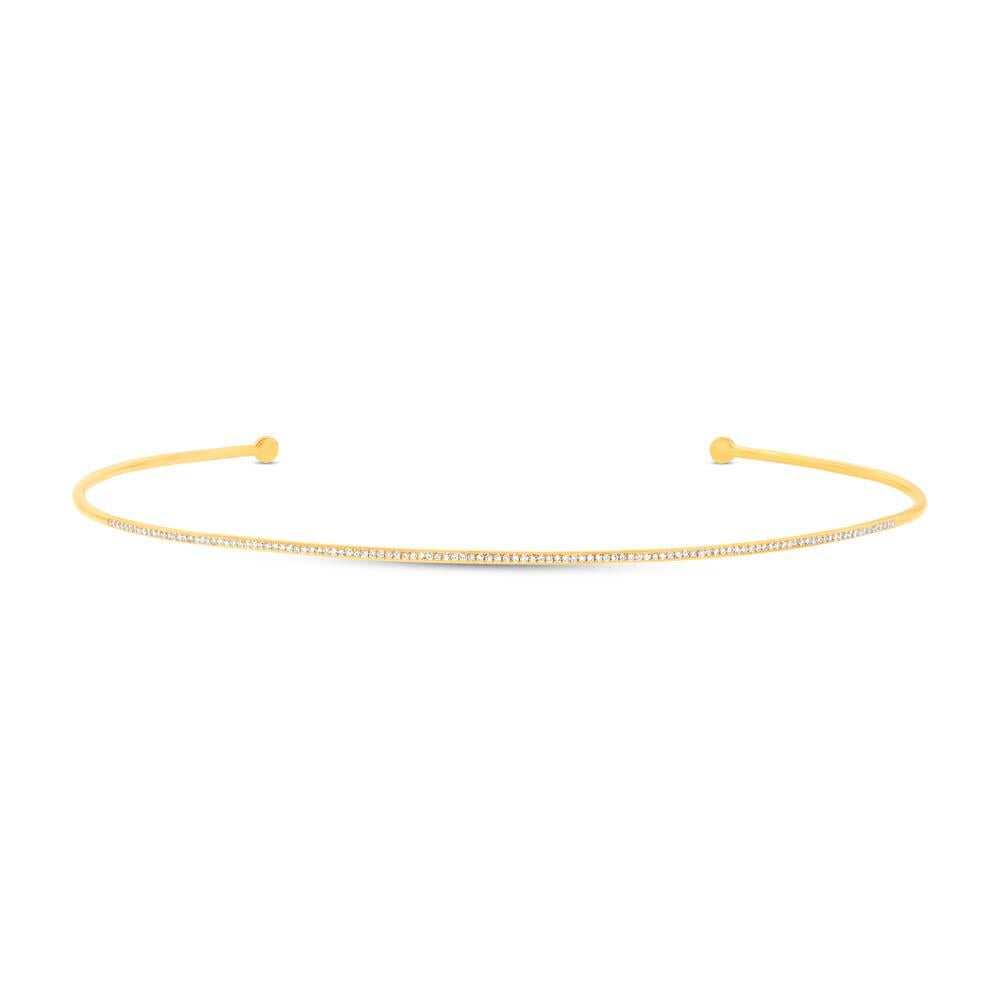 14k Yellow Gold Diamond Choker Necklace - 0.36ct