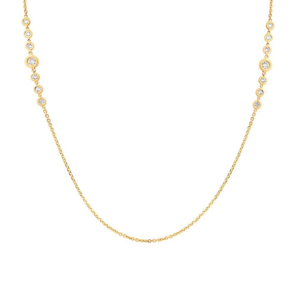 14k Yellow Gold 28'' Diamonds by the Yard Necklace - 0.76ct