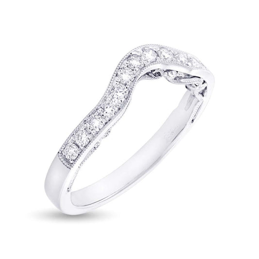 14k White Gold Diamond Shadow Band - 0.34ct
