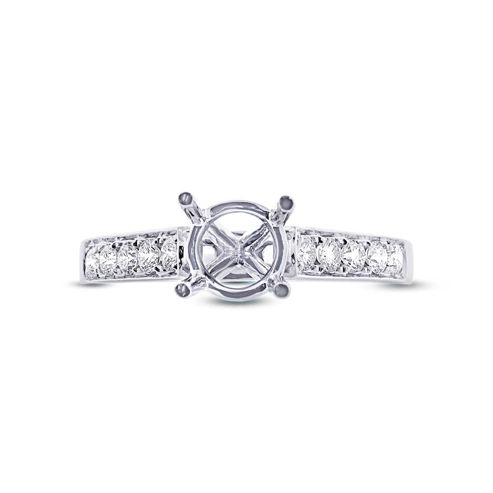 14k White Gold Diamond Semi-mount Ring - 0.35ct
