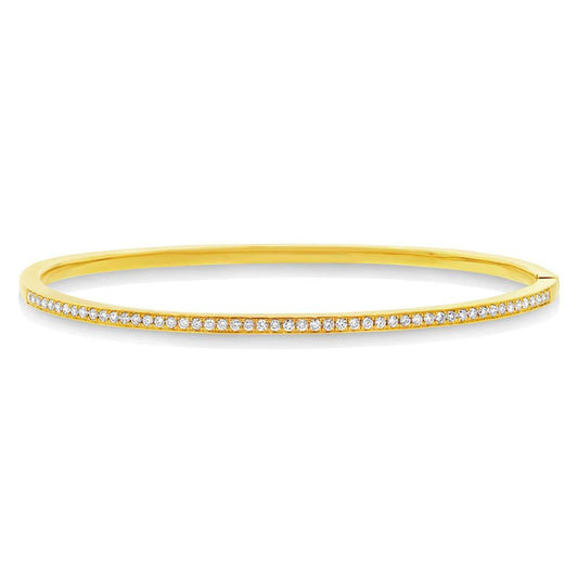14k Yellow Gold Diamond Bangle - 0.47ct