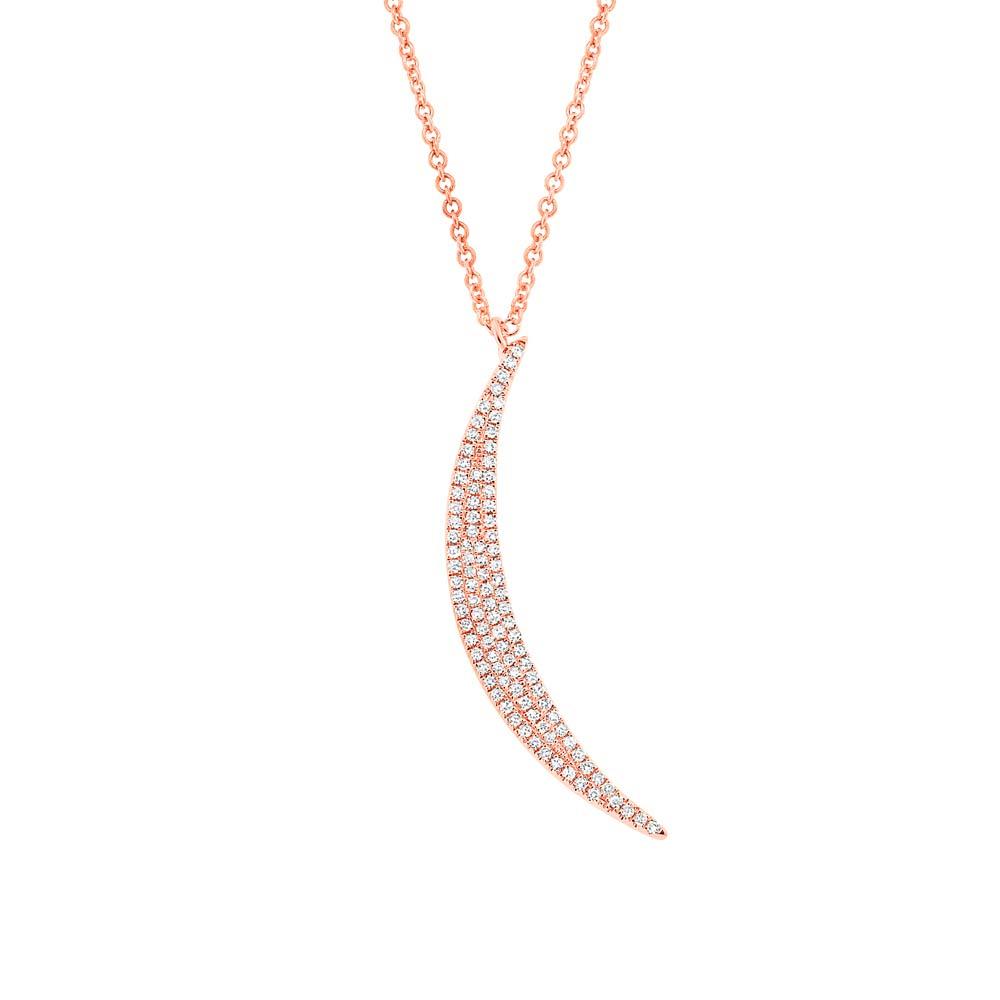 14k Rose Gold Diamond Pave Necklace - 0.25ct