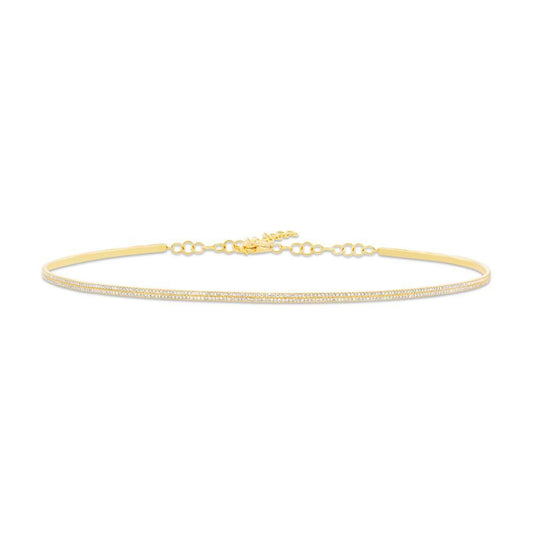 14k Yellow Gold Diamond Choker Necklace - 0.77ct