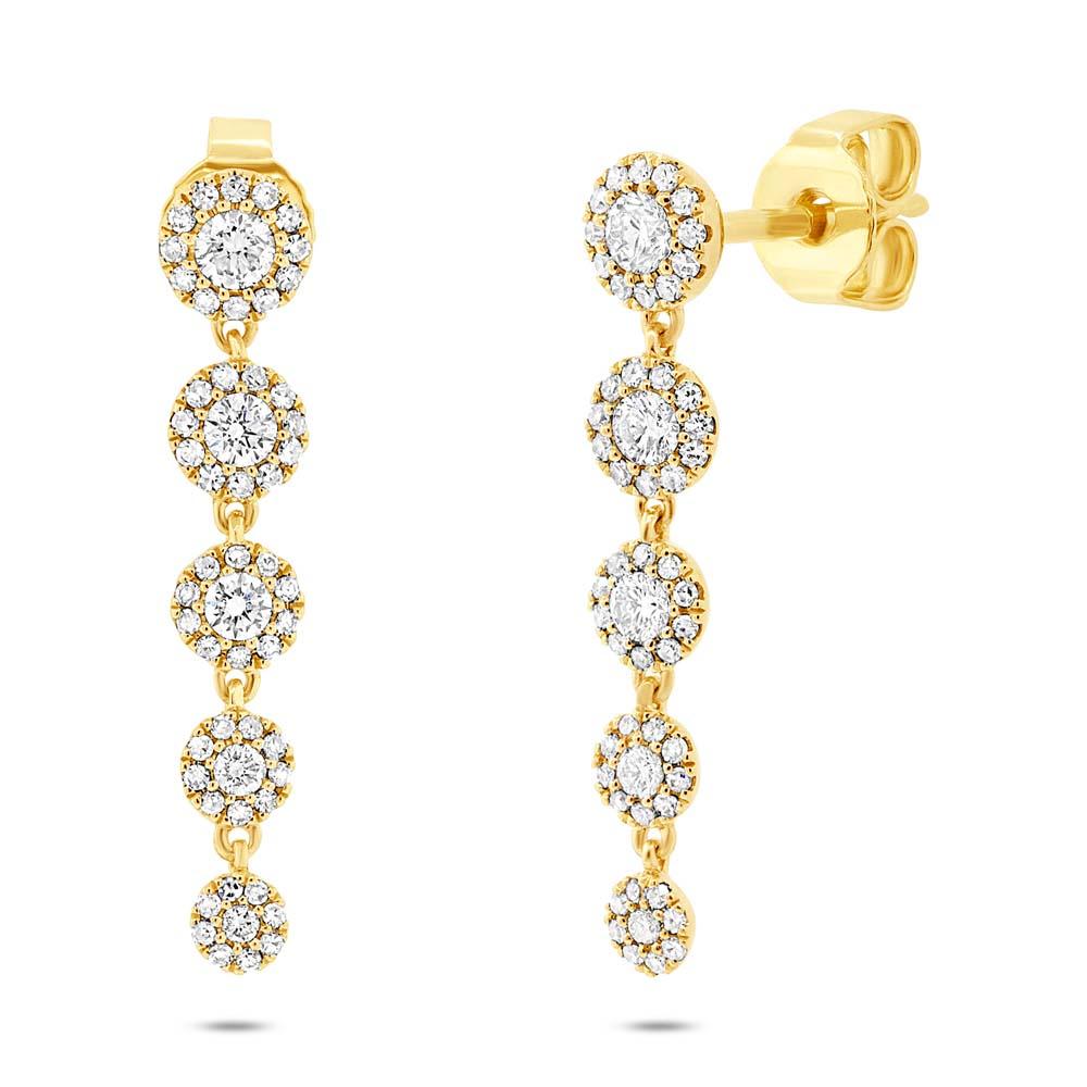 14k Yellow Gold Diamond Earring - 0.66ct