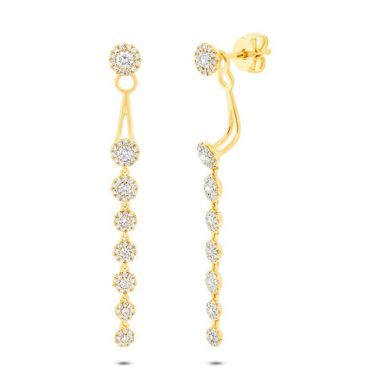 14k Yellow Gold Diamond Ear Jacket Earring