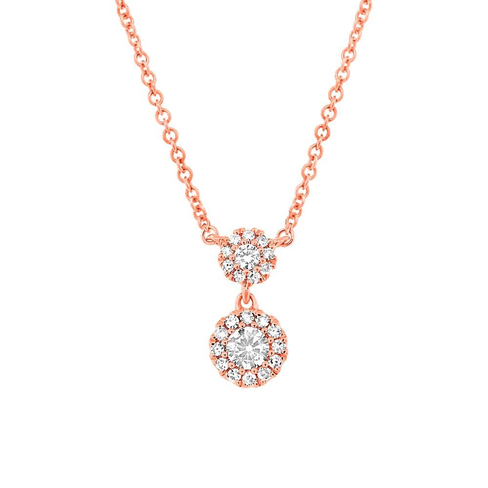 14k Rose Gold Diamond Pendant - 0.15ct