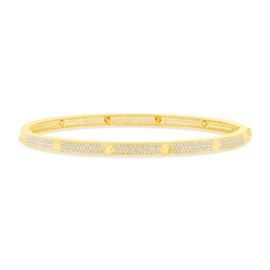 14k Yellow Gold Diamond Pave Bangle - 0.83ct