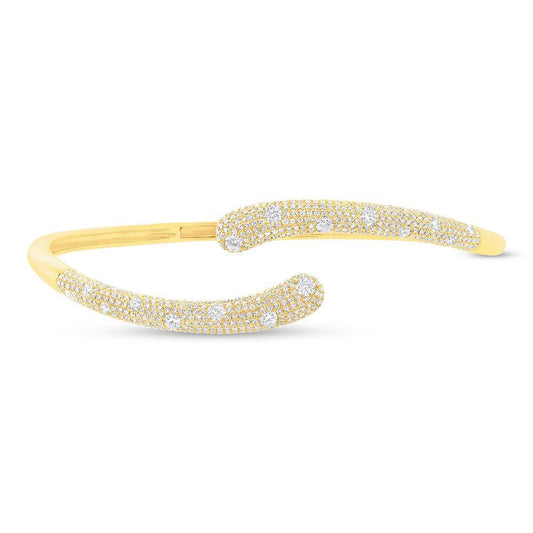 14k Yellow Gold Diamond Bangle