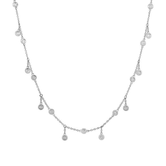 14k White Gold Diamond Shaker Necklace - 1.85ct V0044