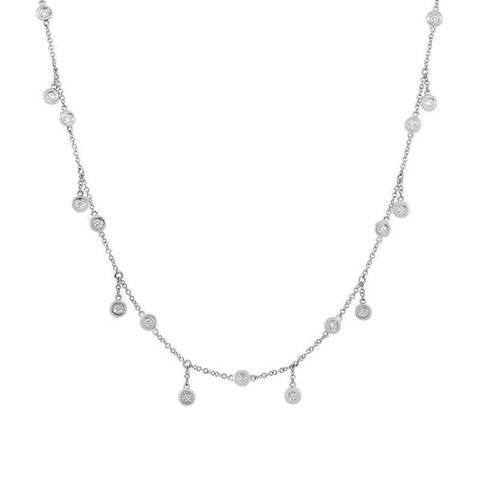 14k White Gold Diamond Shaker Necklace - 1.85ct V0044