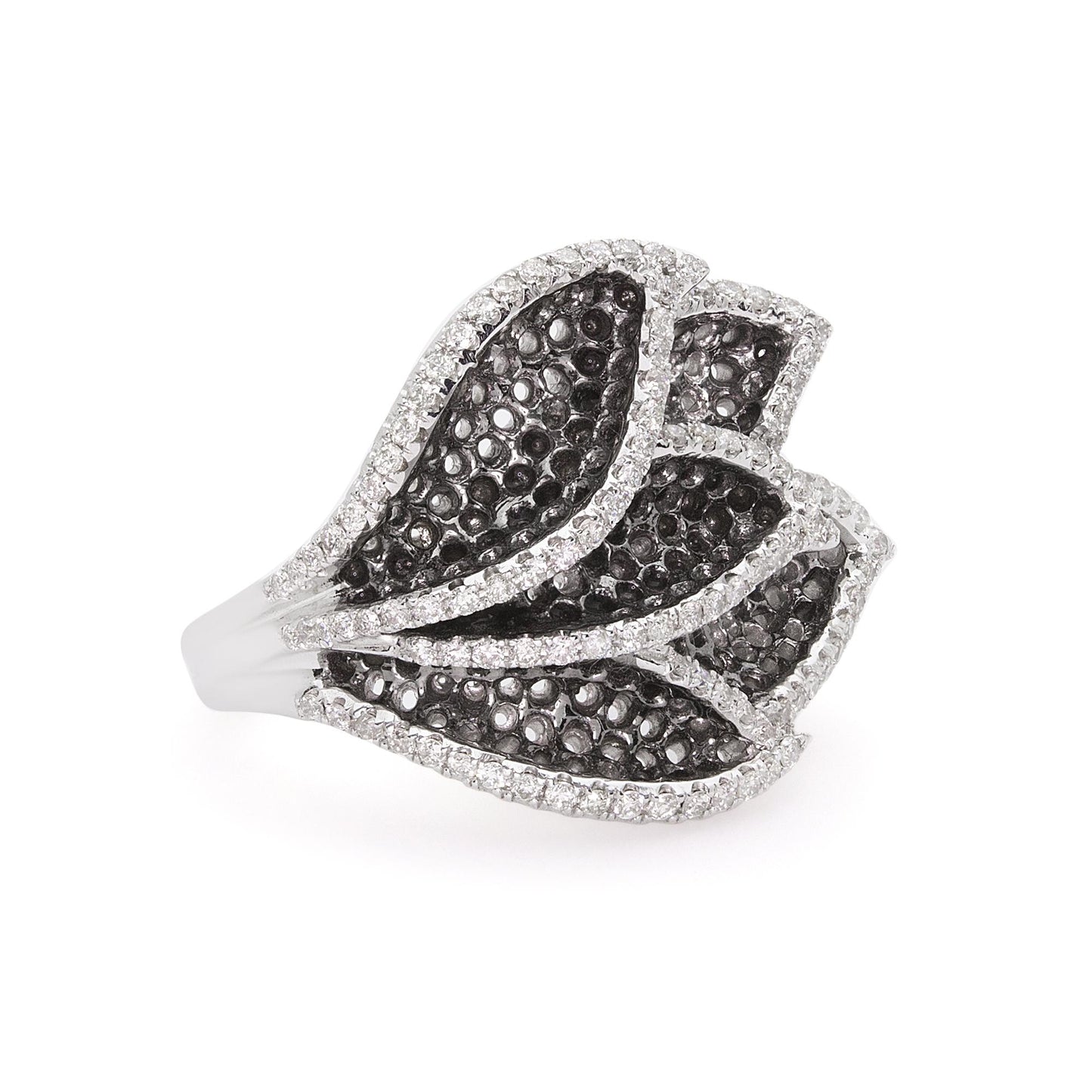 14K White & Black Gold  Diamond Ring V0303